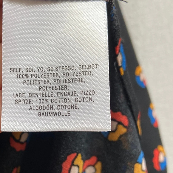 Anthropologie Meadow Rue Tunic Black Floral Fall Blouse Sz L - Picture 8 of 10